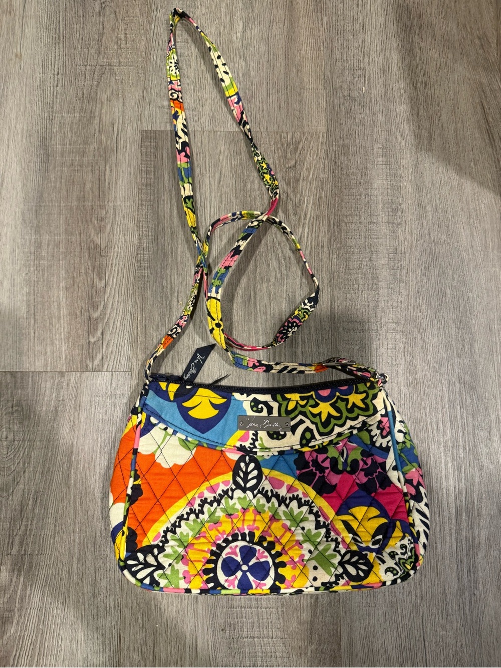 Vera Bradley Bright Floral Quilted Crossbody in Yellow, Blue, Pink, Orange